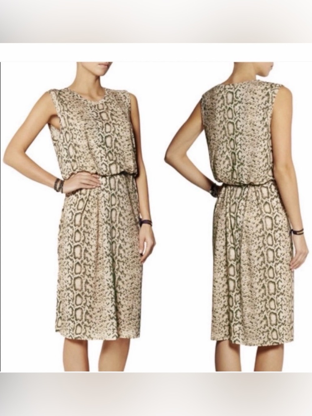 Zimmerman Snake Print Linen Blend Dress Size 6
